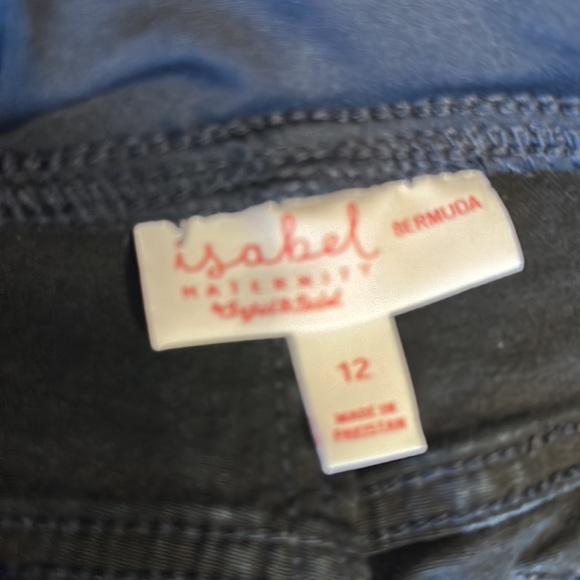 Isabel Maternity Black Over Belly Bermuda shorts with supportive crossov… - Picture 11 of 13